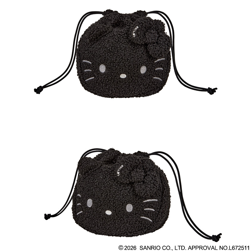 🎀【預訂】 HELLO KITTY × BRILMY 索繩袋 黑色版Kitty 