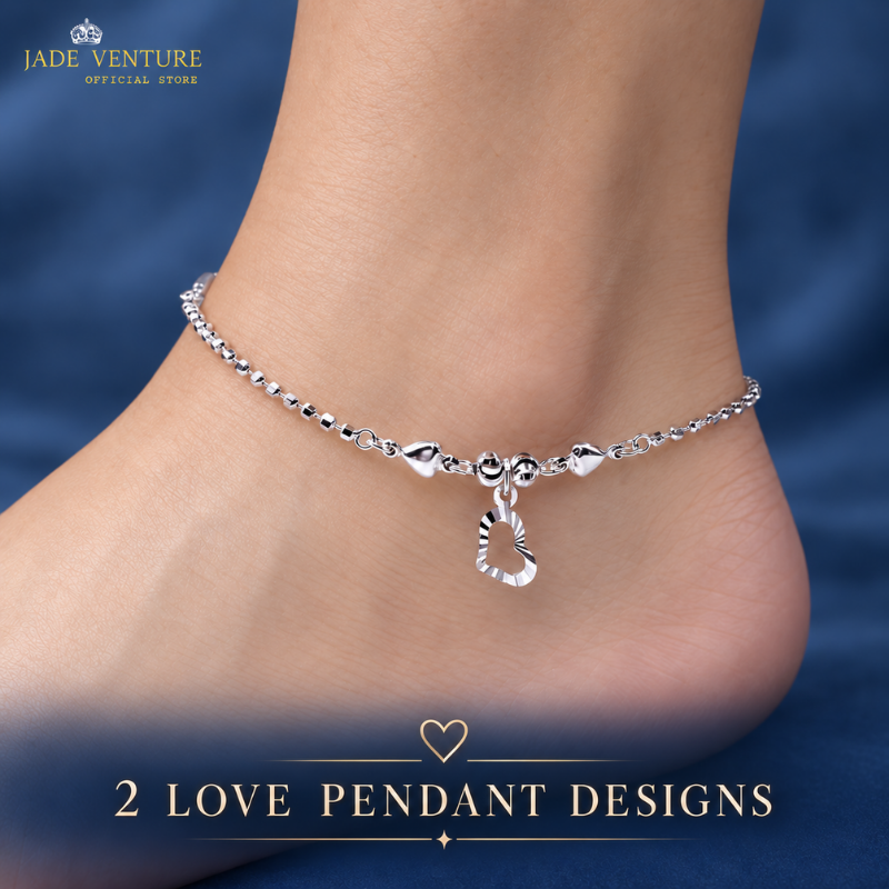 LAMB701 Heart Frame Pendant & Heart Beads Chain