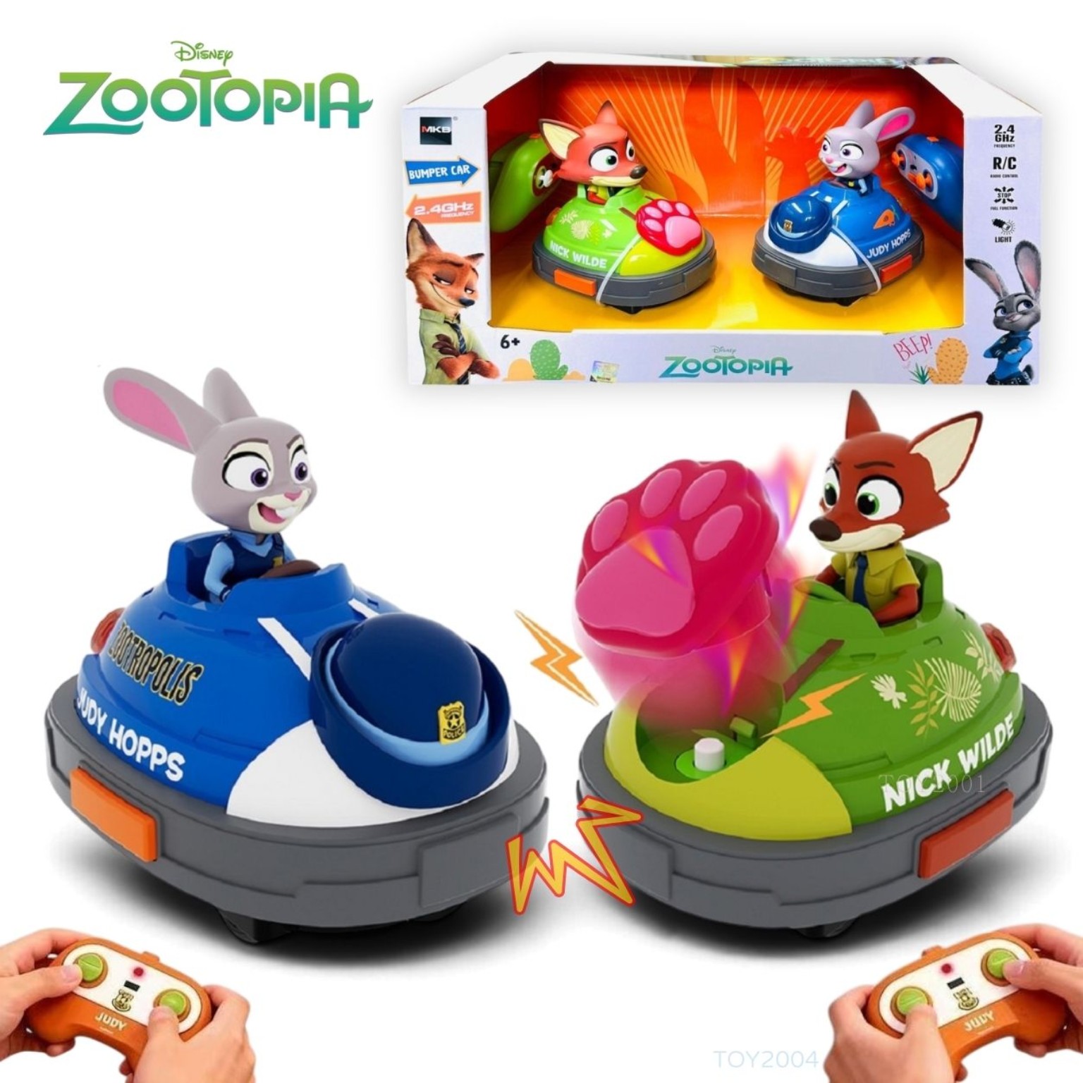 Disney Zootopia 優獸大都會 Judy朱迪 Nick阿力 2.4GHz遙控碰碰車雙車對戰套裝