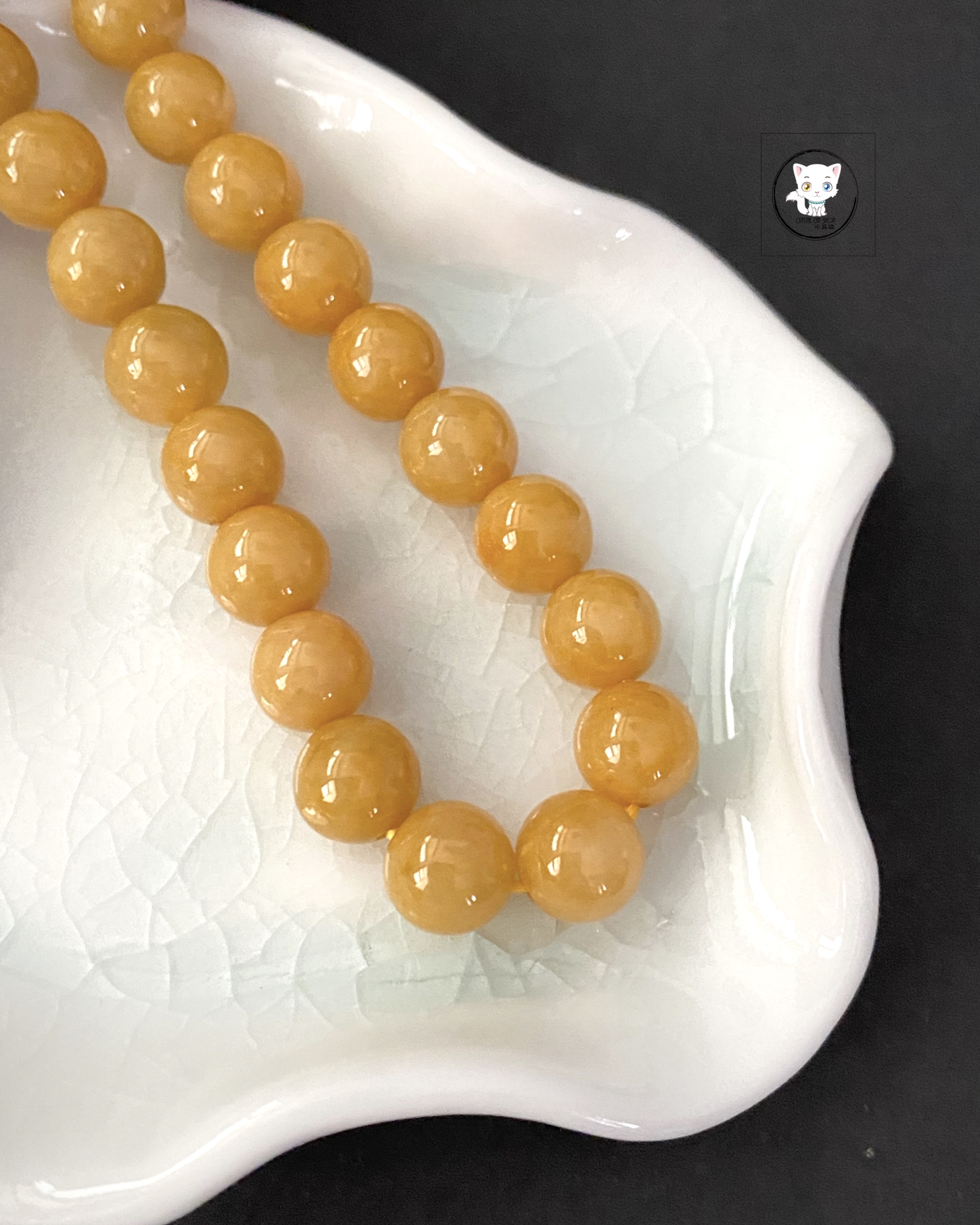 緬甸天然黃翡翠手鏈 8mm