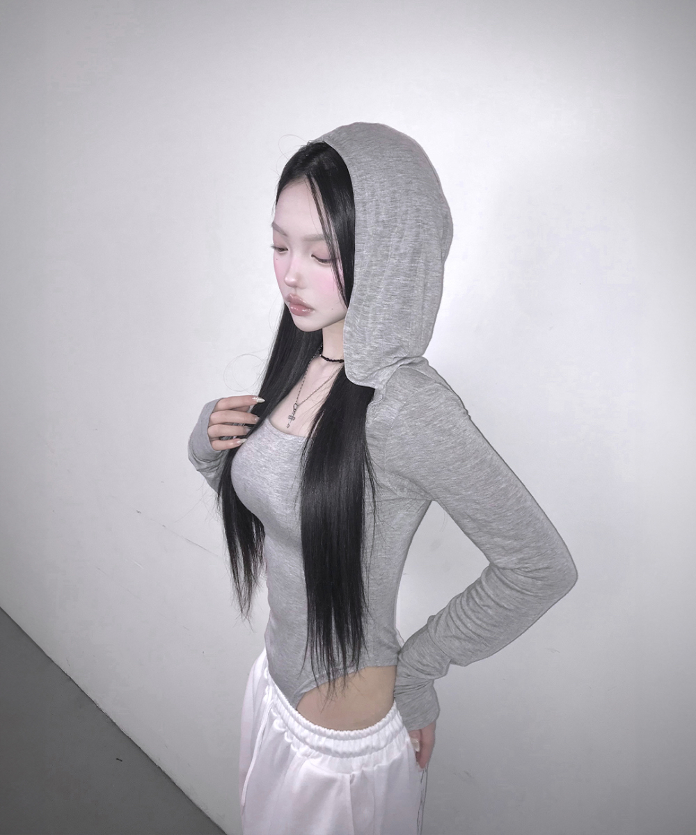 Hooded Square Neck Bodysuit