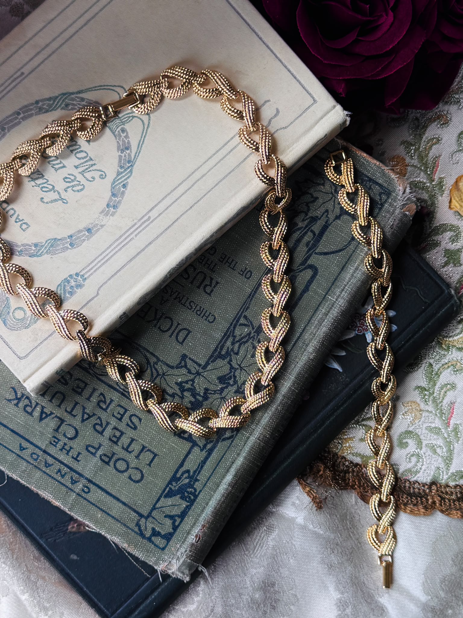 Vintage Napier "Heart Knot"  Necklace and Bracelet Set (MT2611)