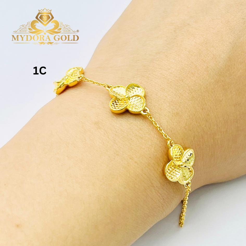 MYDORA Rantai Tangan Fesyen Sisik Bling l EMAS 916/22K