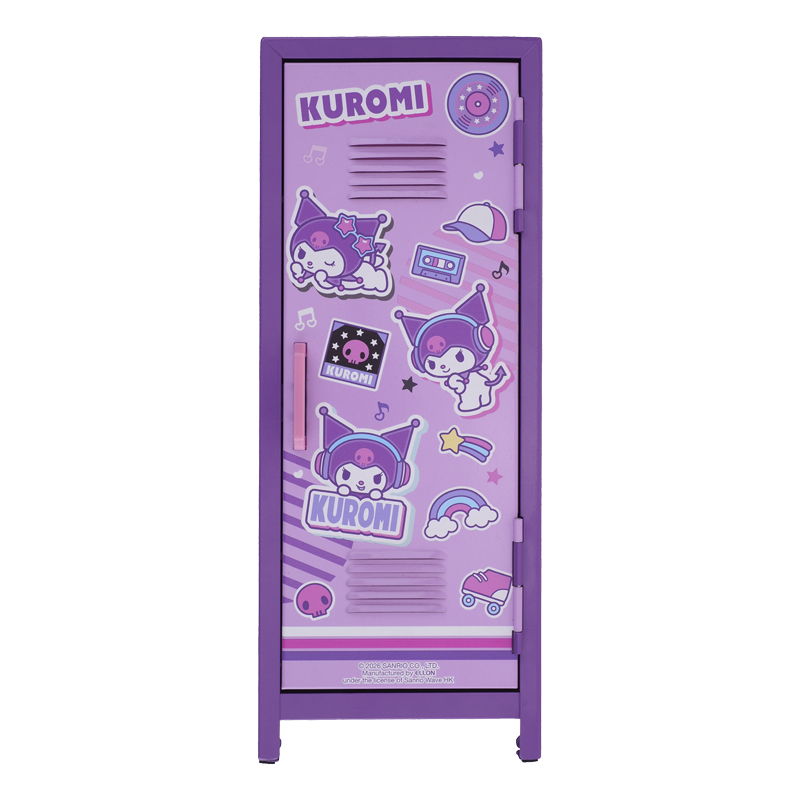 Kuromi Metal Locker w/ Lock, Key & Deco. Sticker直身夾萬