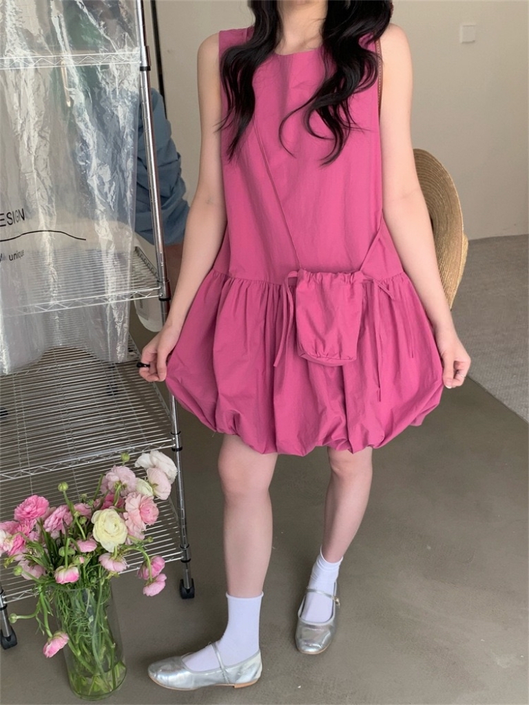 Agnes Puffy Dress free small crossbody bag 韩系减龄甜美背心花苞连衣裙配送🎁同色包包 ( 3 colours )