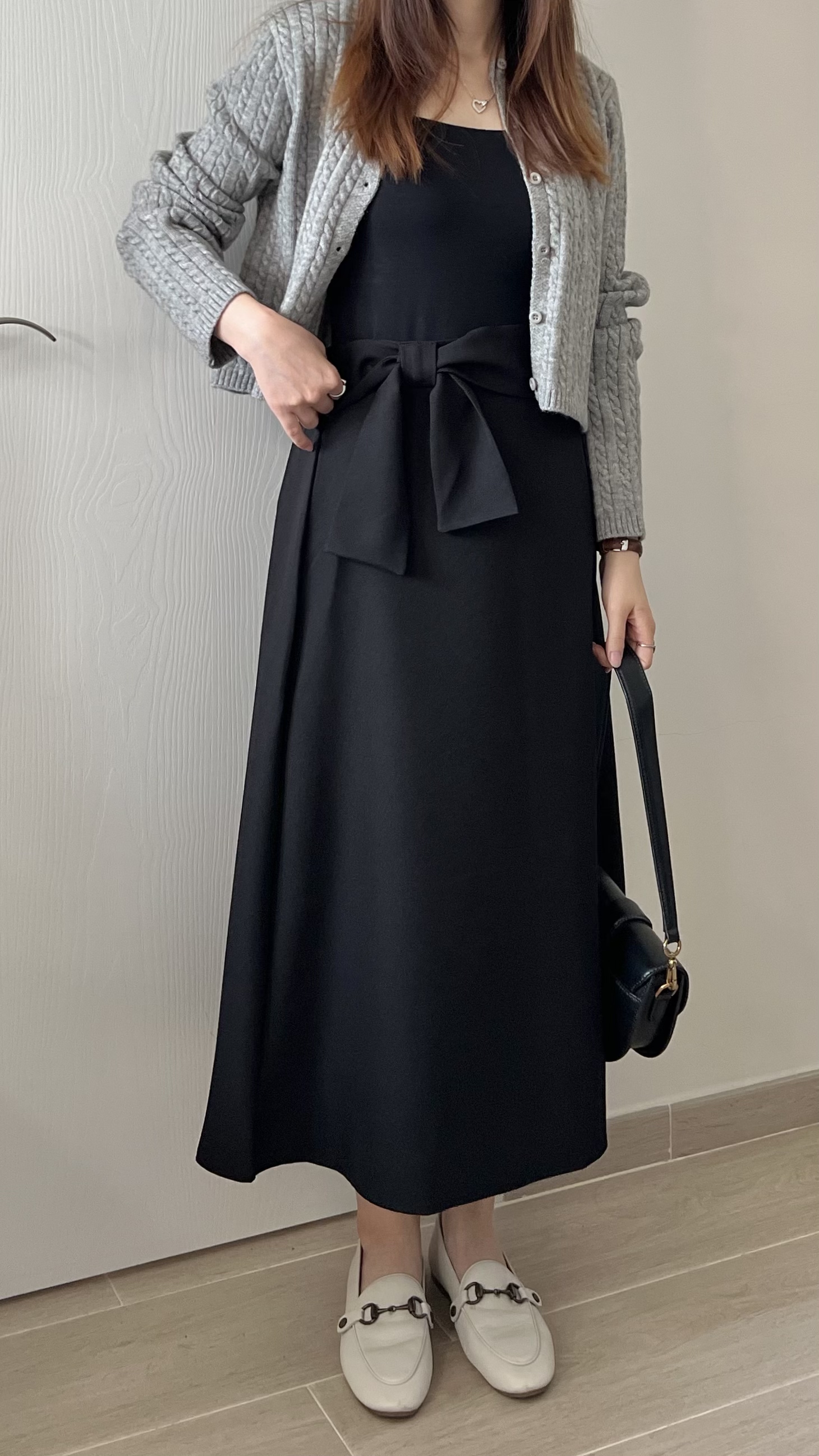 高貴優雅蝴蝶結長裙 修飾肚腩 