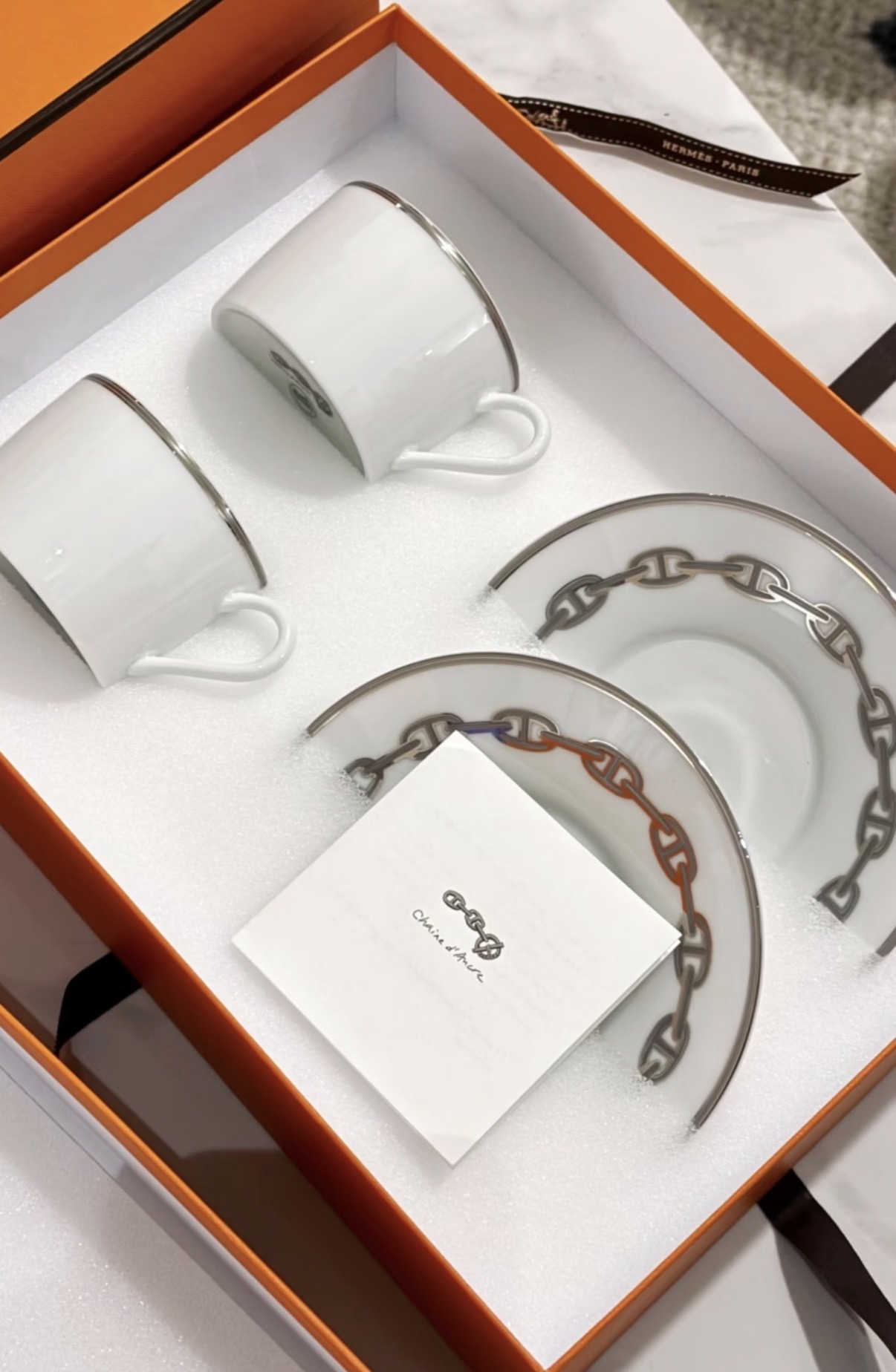 Hermes  絕版銀豬鼻茶杯一合2套