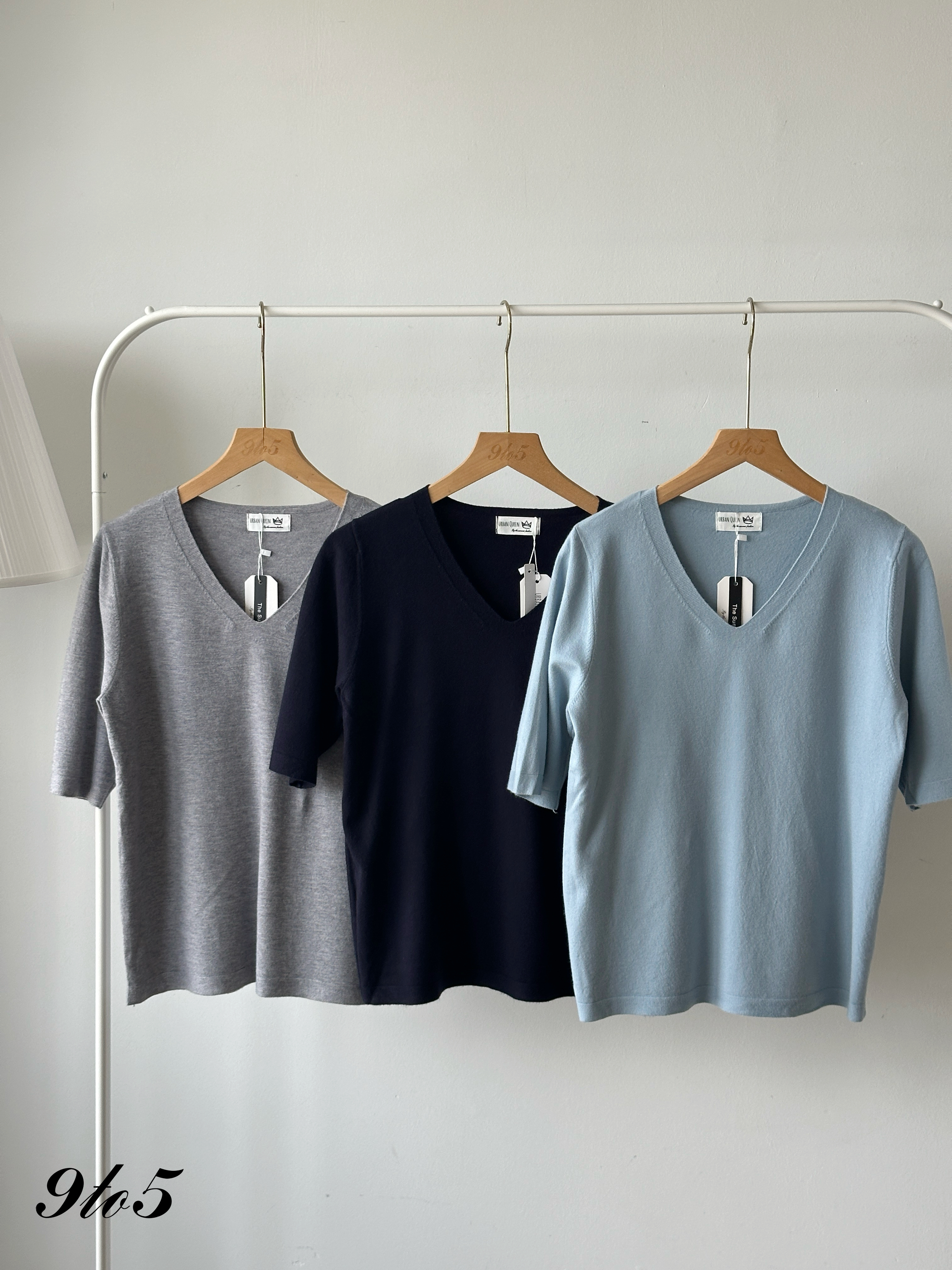 T4253 V Neck Knit Top - 5 Colors 