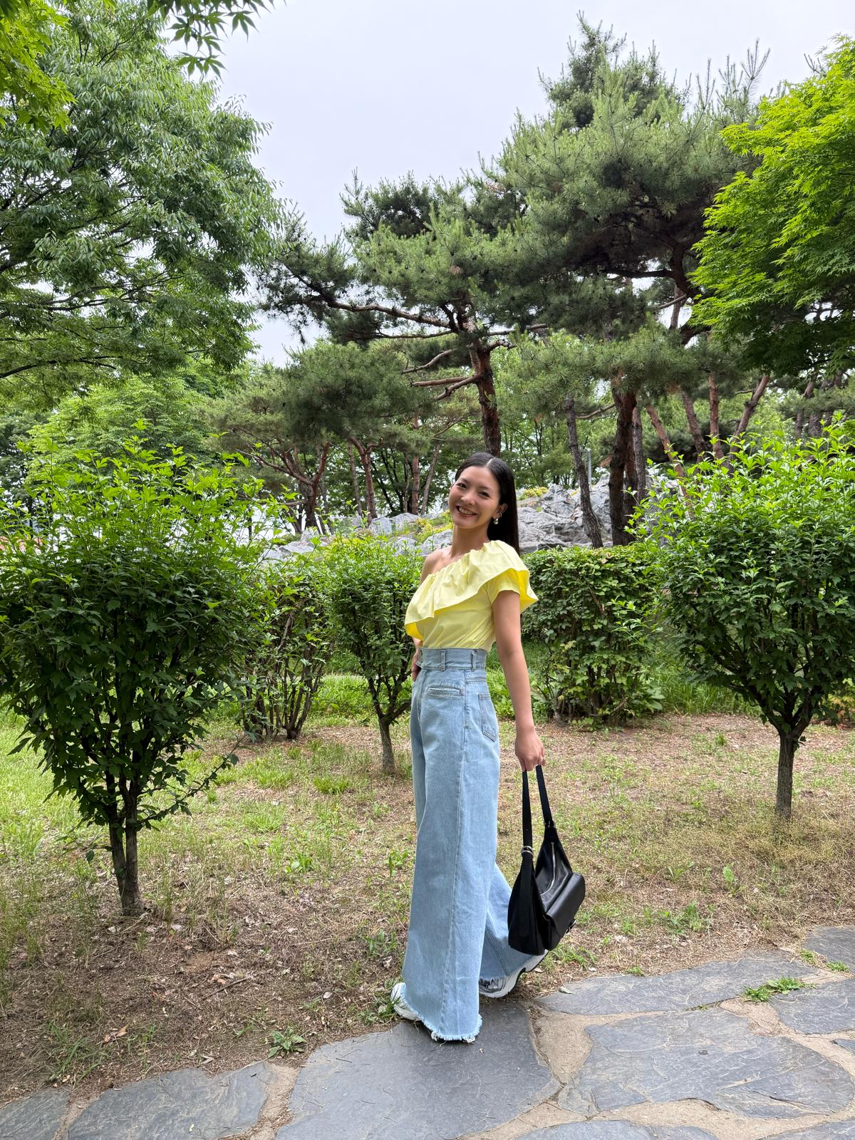 M03 恤衫拼棉兩著ruffle Top
