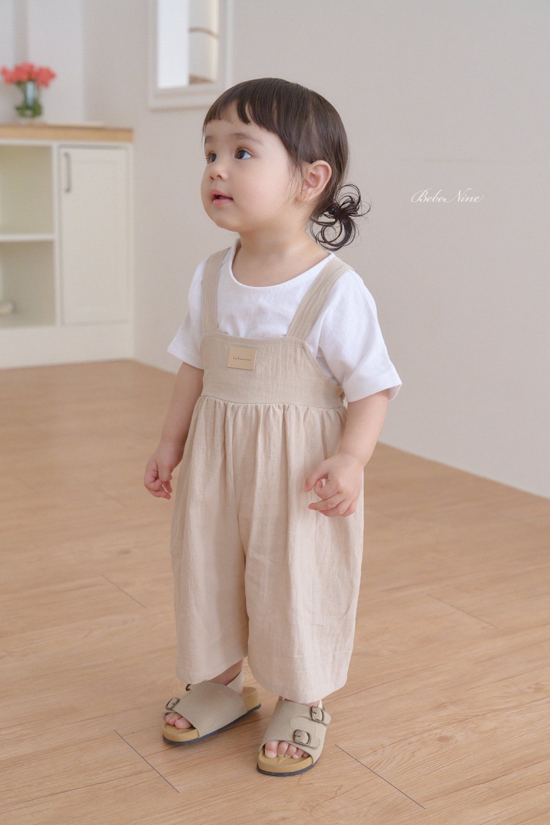 ☀️預訂 韓國直送☀️🇰🇷Bebenine兩色皮革標籤純棉吊帶連身褲