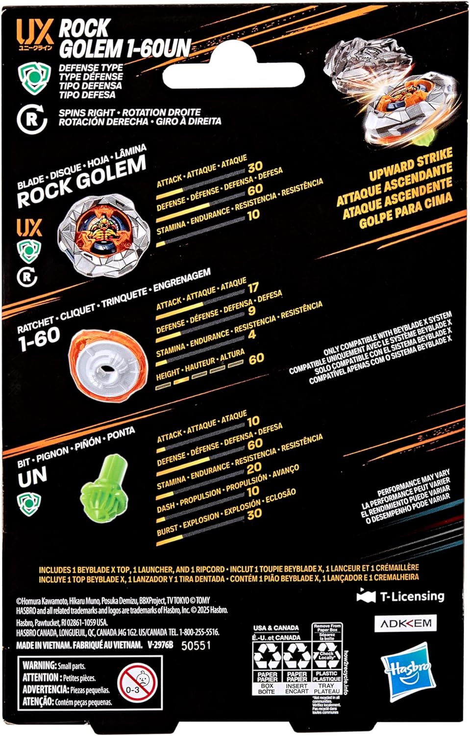 爆旋陀螺X 石頭人 魔像巨石 BEYBLADEX Rock Golem 1-60UN UX13 Starter Pack (美版)