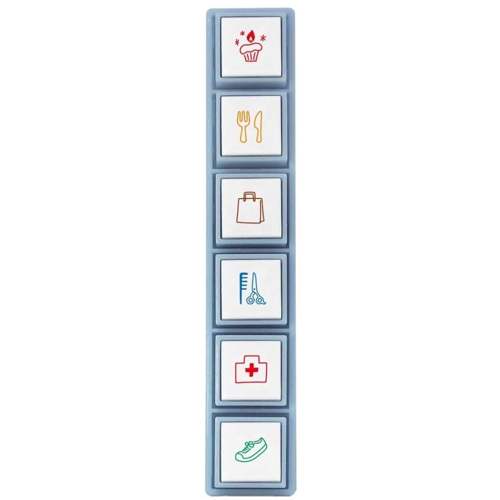 現貨｜行程圖案 KODOMO NO KAO Pochitto Pick! 按壓式6連印章 (1802-003) 