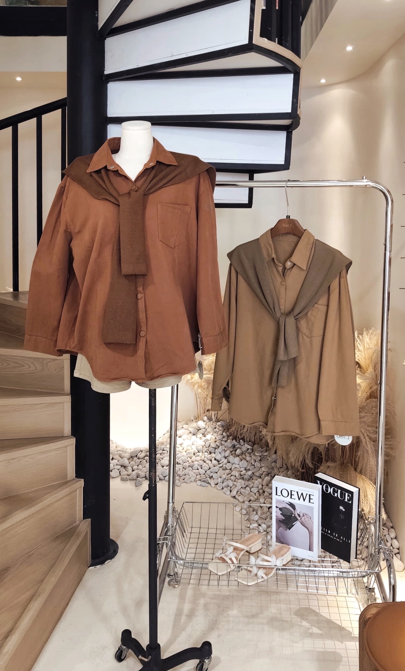 宽松男友外套+披肩