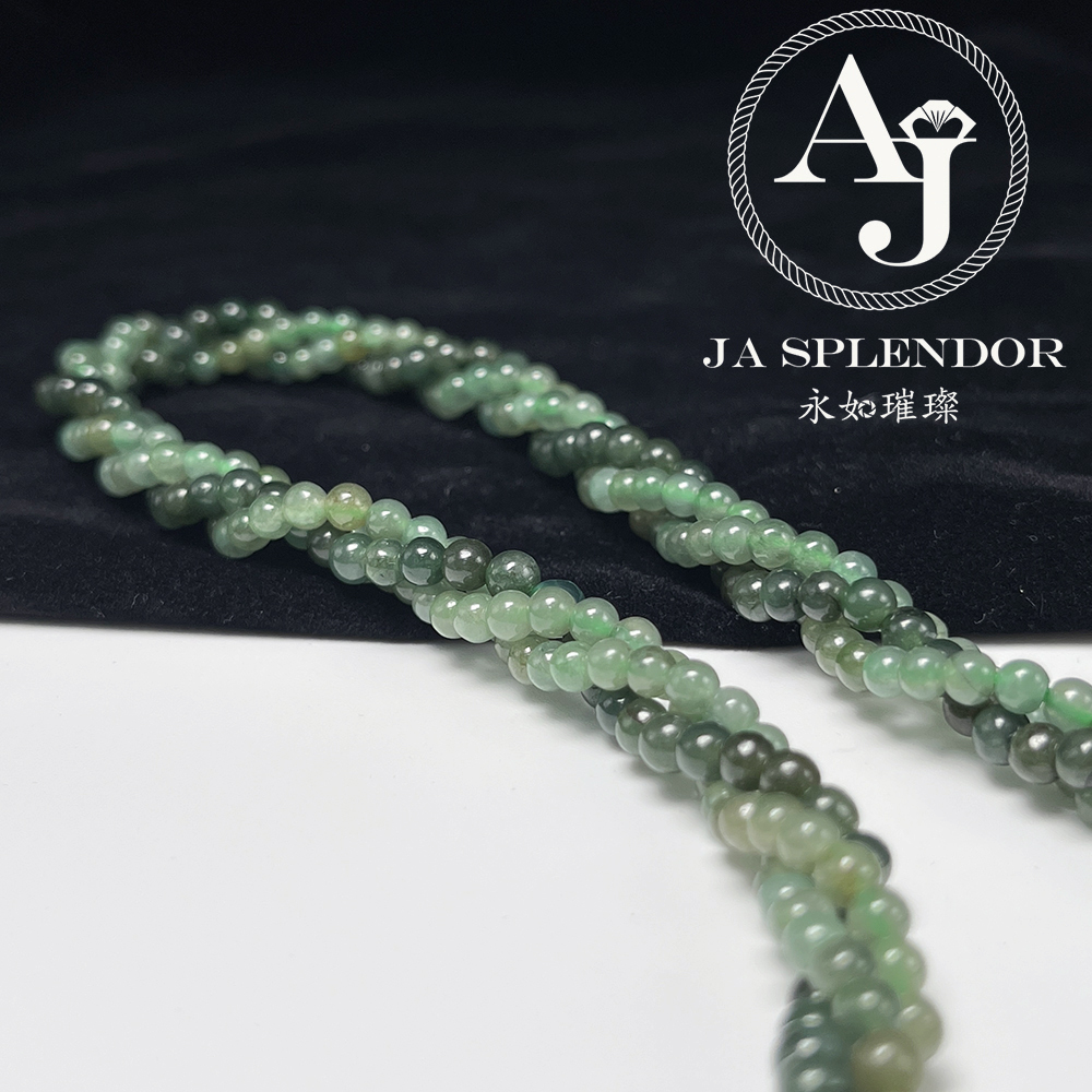 FB-G24 天然翡翠A玉 綠野仙蹤扭紋設計項鏈