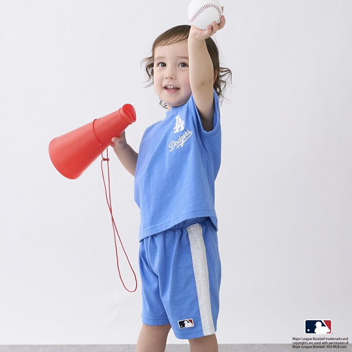 🇯🇵預訂 日本直送🇯🇵Petit Main x MLB系列三色球隊標誌上衣短褲上下套裝