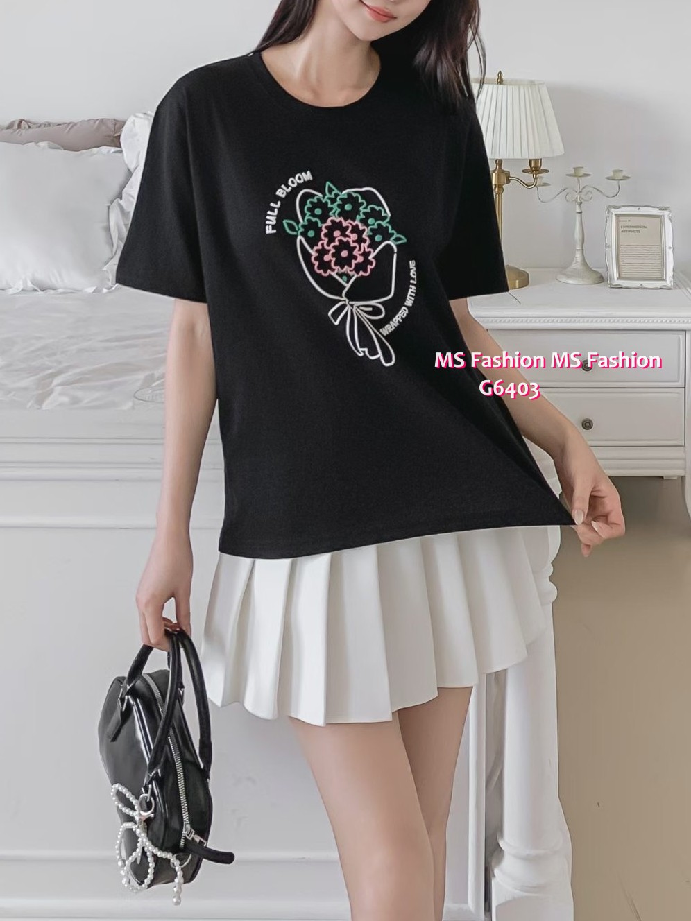 G6403 花花print tee