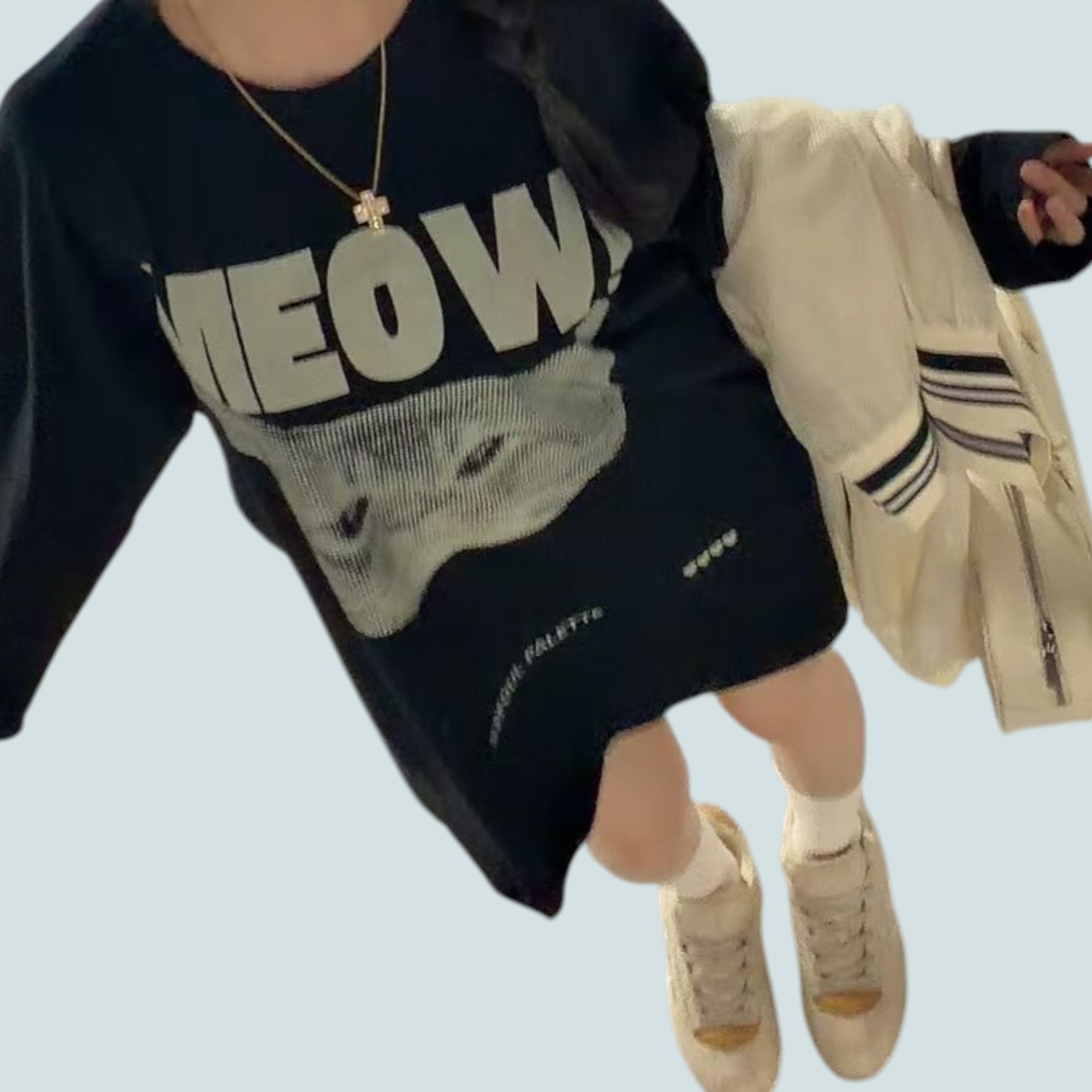 221608 “MEOW!”貓咪長 tee