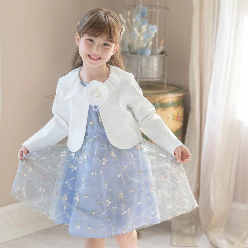 【⭐訂購⭐】🌀 🇯🇵 日本直送 🌀刺繡薄紗連身裙+LACE領外套+襟花 華麗套裝［4款選］ 🌀[EJCA-0124][260214]