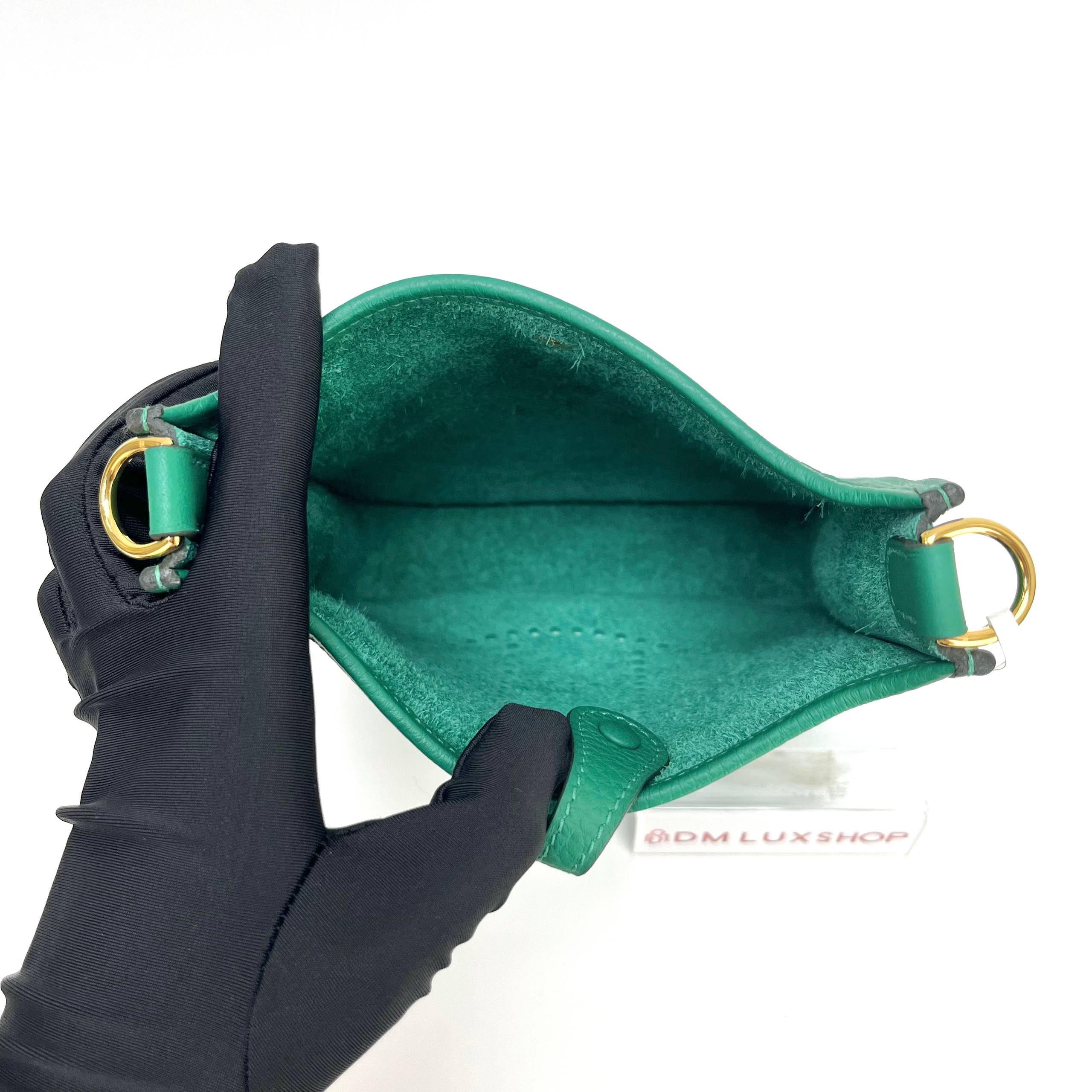 Hermes Mini Evelyne Vert Vertigo GHW (Stamp W, Y: 2024)
