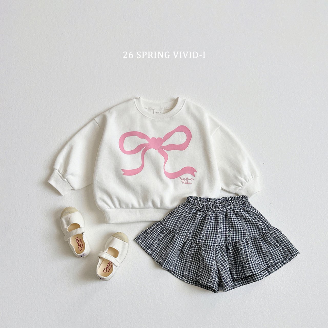 🌸預訂 韓國直送🌸🇰🇷VIVIDI三色絲帶印花寬鬆衛衣