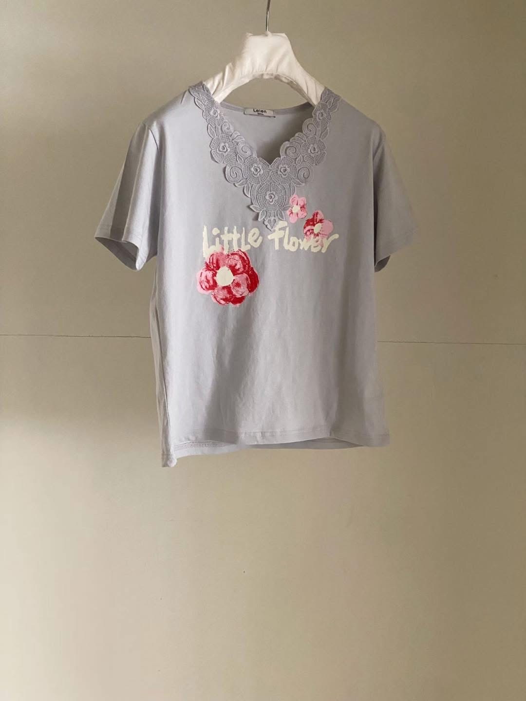 Lace V 領花花Print Top