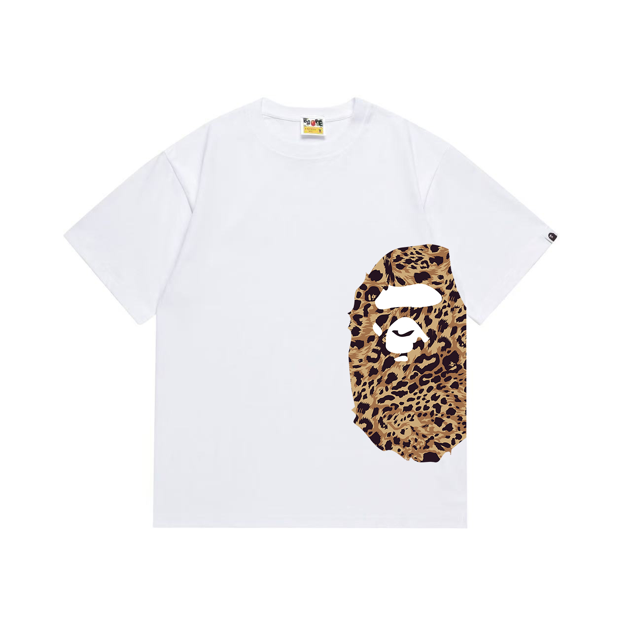 Bape Wild Leopard Pattern Ape Head Relaxed Fit Tee