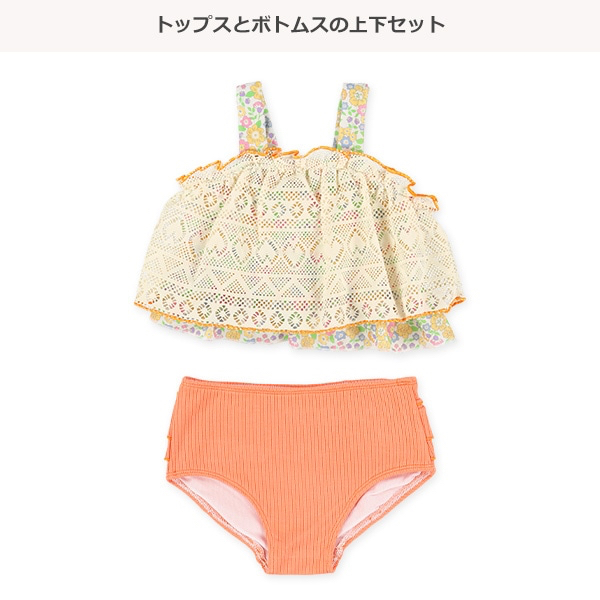 🇯🇵預訂 日本直送🇯🇵兩色花卉滿印蕾絲吊帶分體泳衣