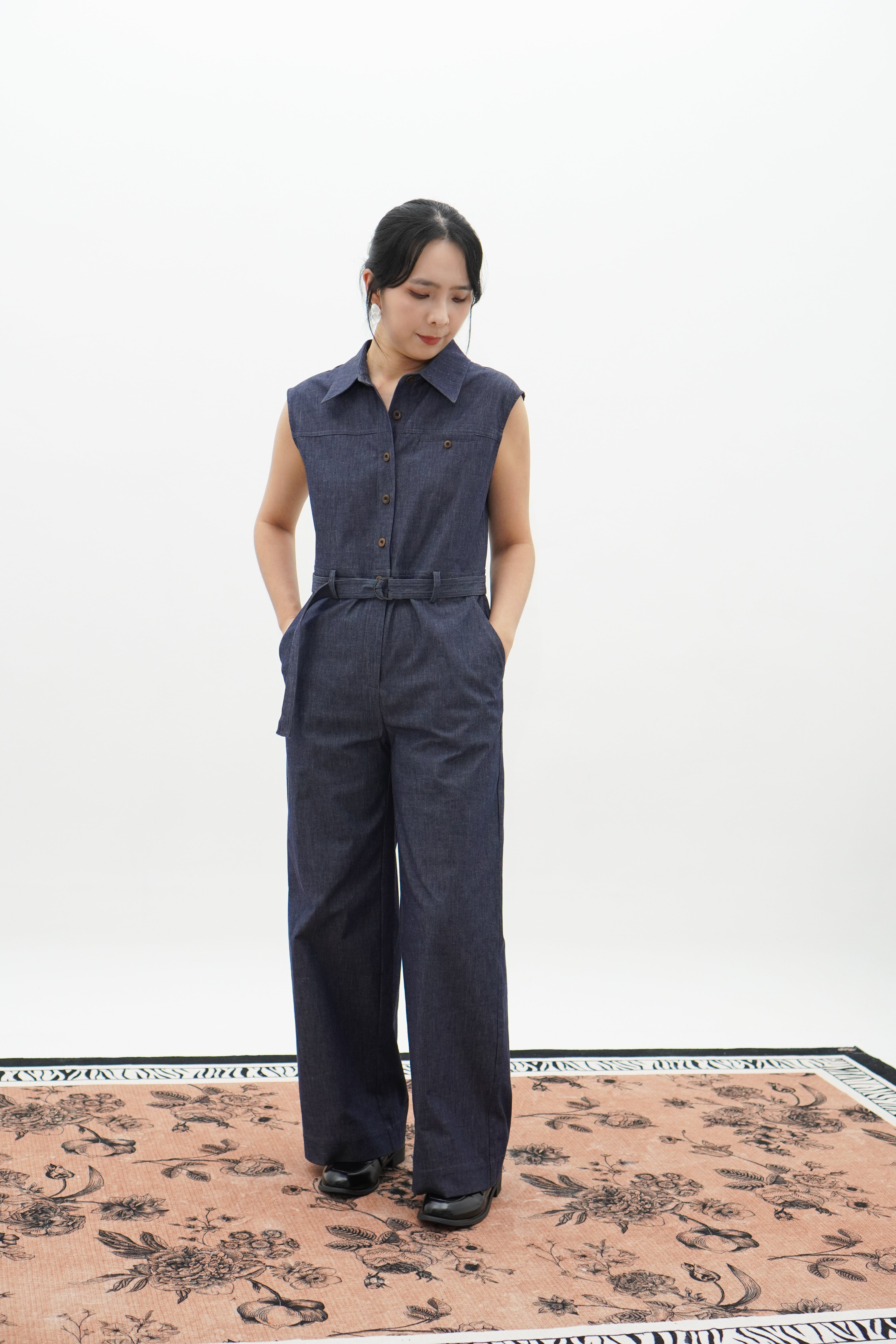 亚麻牛仔工装连体裤 Linen Denim Jumpsuits