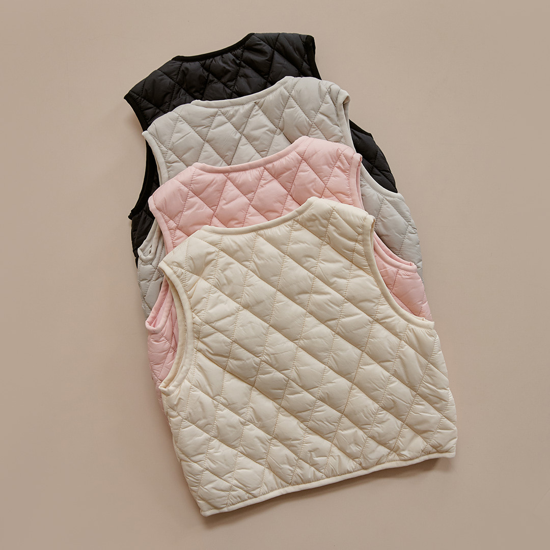 DTD LIGHT & WARM 菱格絎縫兒童保暖馬甲背心
