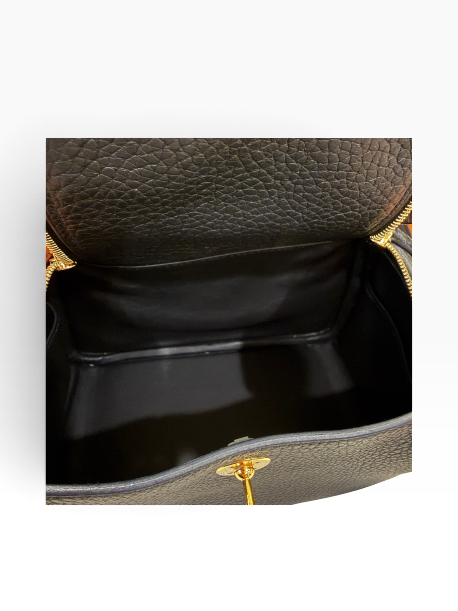 Pre owned Hermes mini Lindy black gold A10304
