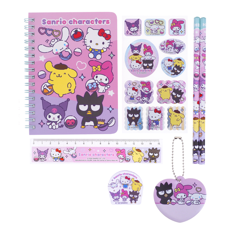 Mix Characters Stationery Set w/ Storage Box 手挽盒文具套裝