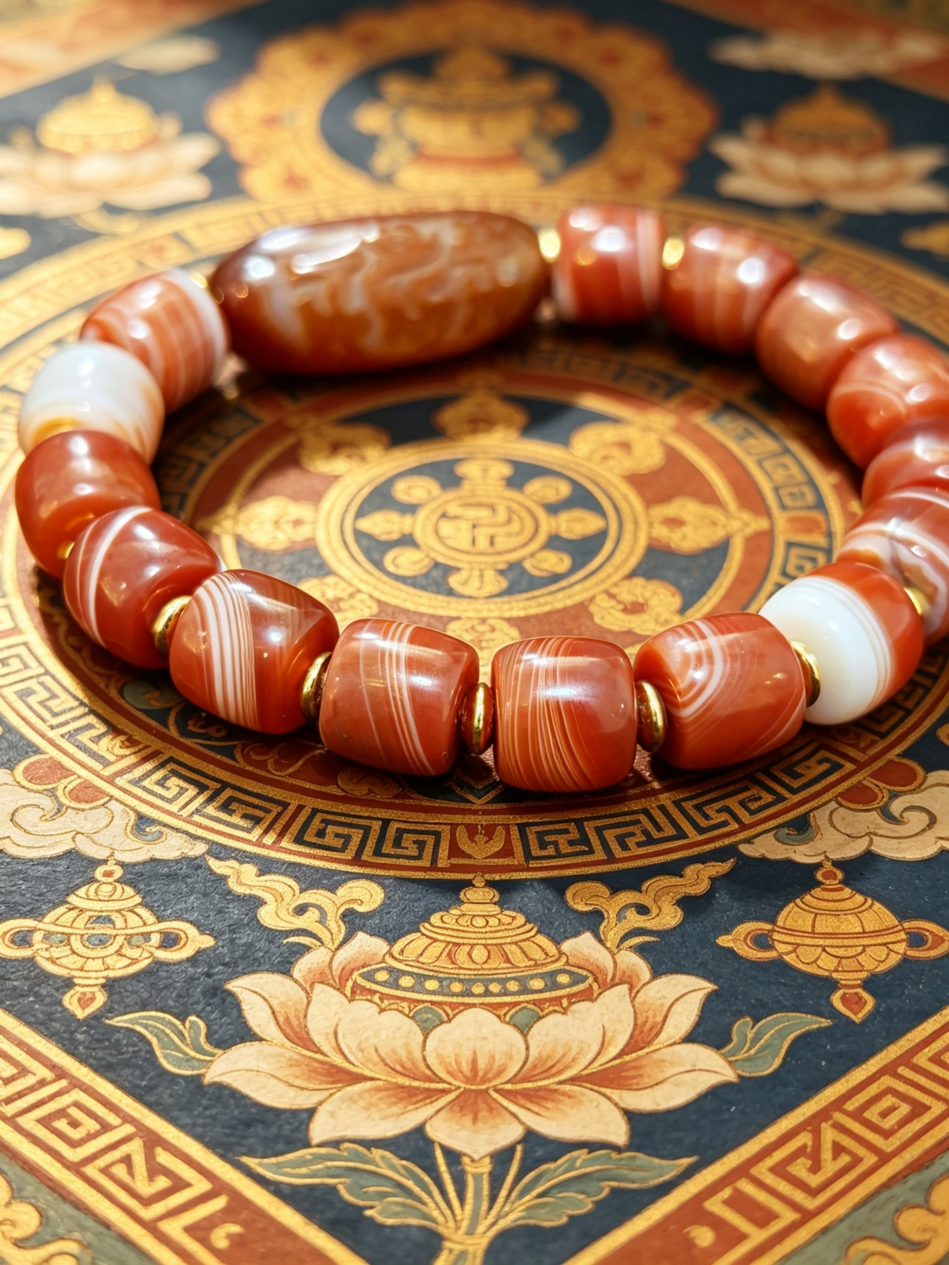 「舍利供貴人雕刻觀音種字字天珠」260412