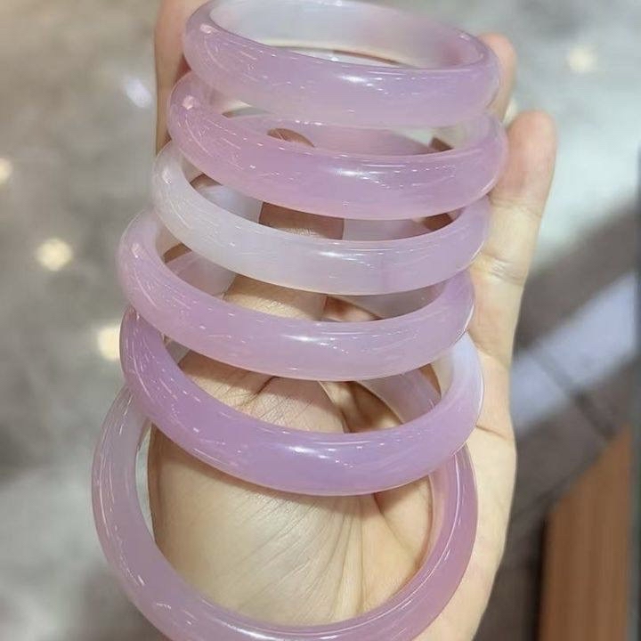 玛瑙玉髓手镯～粉色/半粉