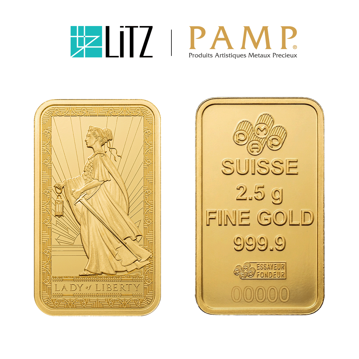[2.5 gram] LITZ PAMP Suisse Lady of Liberty Limited Edition Gold Bar (999.9) PG073