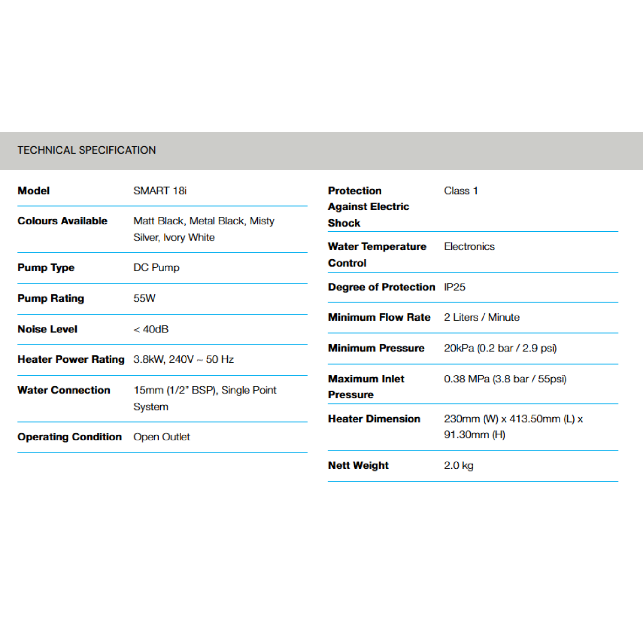 Alpha Smart 18-i Instant Water Heater Pump (Smart 18-i)