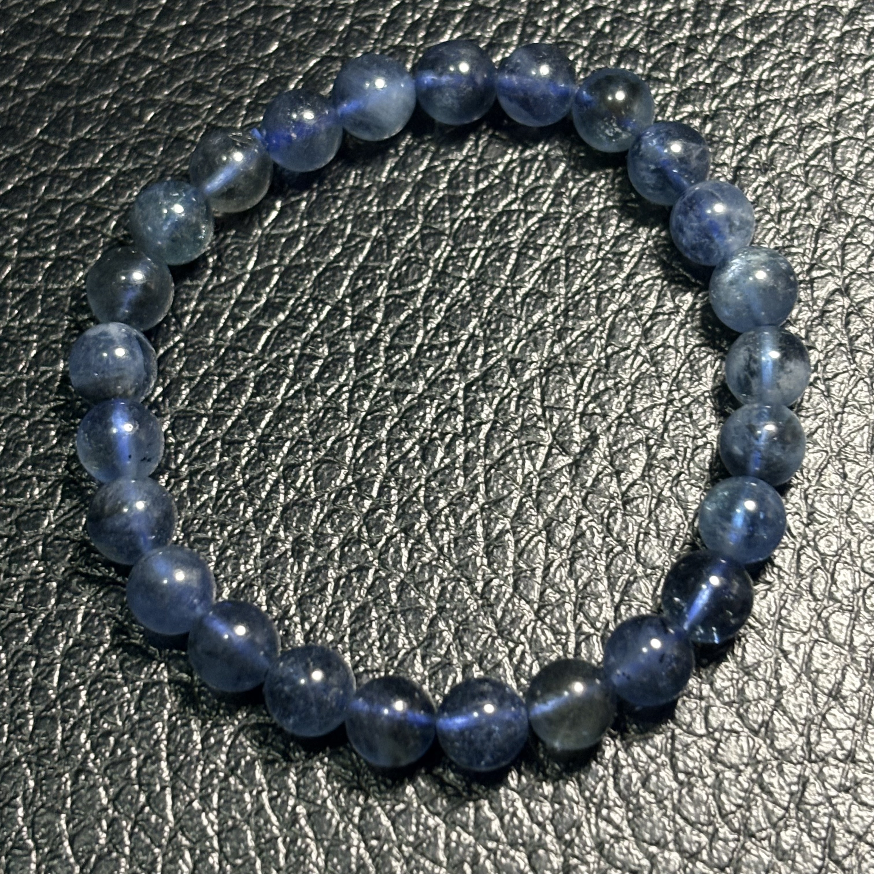 7mm魔鬼藍海藍寶手串No.3750丨規格：7mm珠15 cm手圍