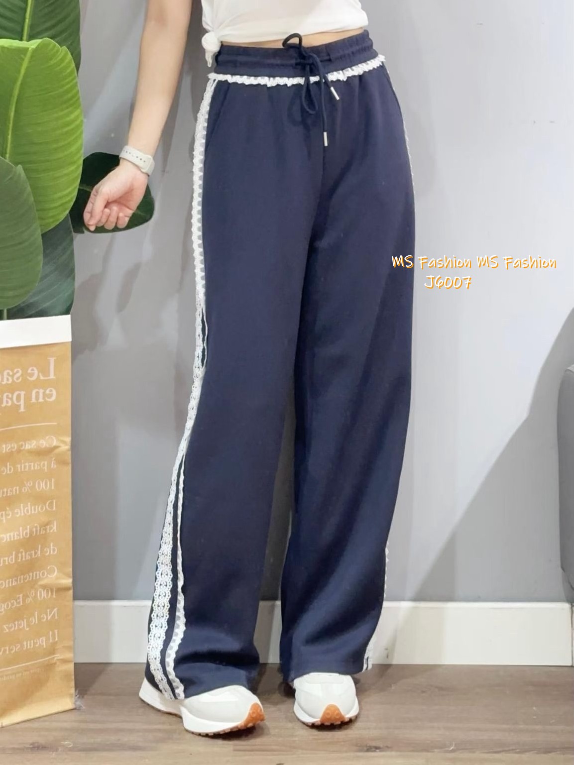 J6007 韓國🇰🇷lace邊休閒褲