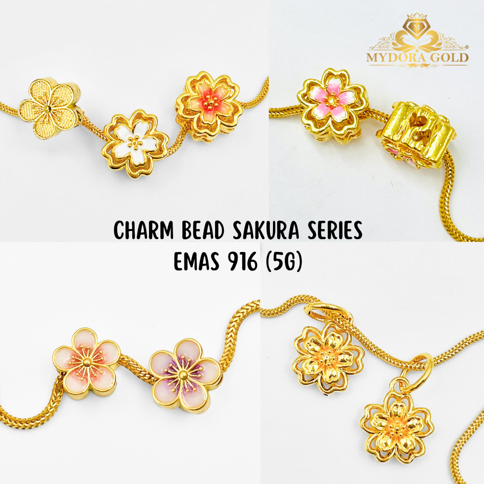 MYDORA Charm Bead Sakura Series (5G) l EMAS 916/22K
