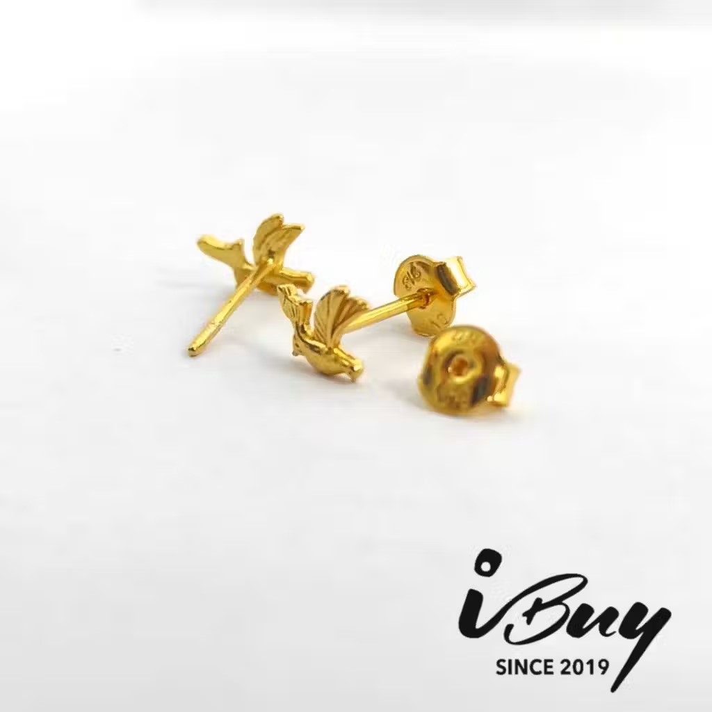 916 GOLD DOVE EARRING 916 金 金鸽子耳钉