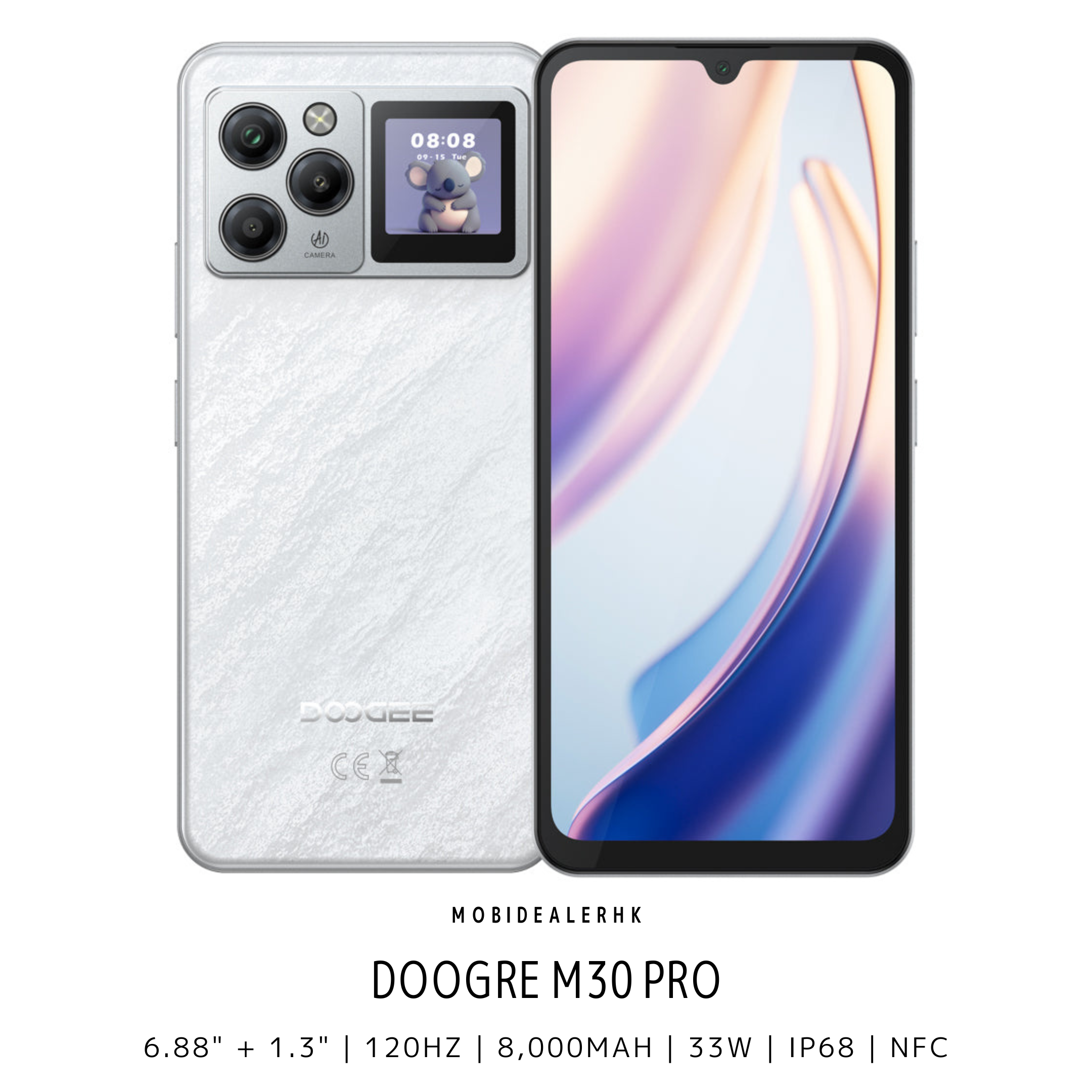 Doogee M30 Pro | 道格 M30 Pro | 智能手機 | 1.3吋後置屏 | 8000mAh大電量 | IP68防水