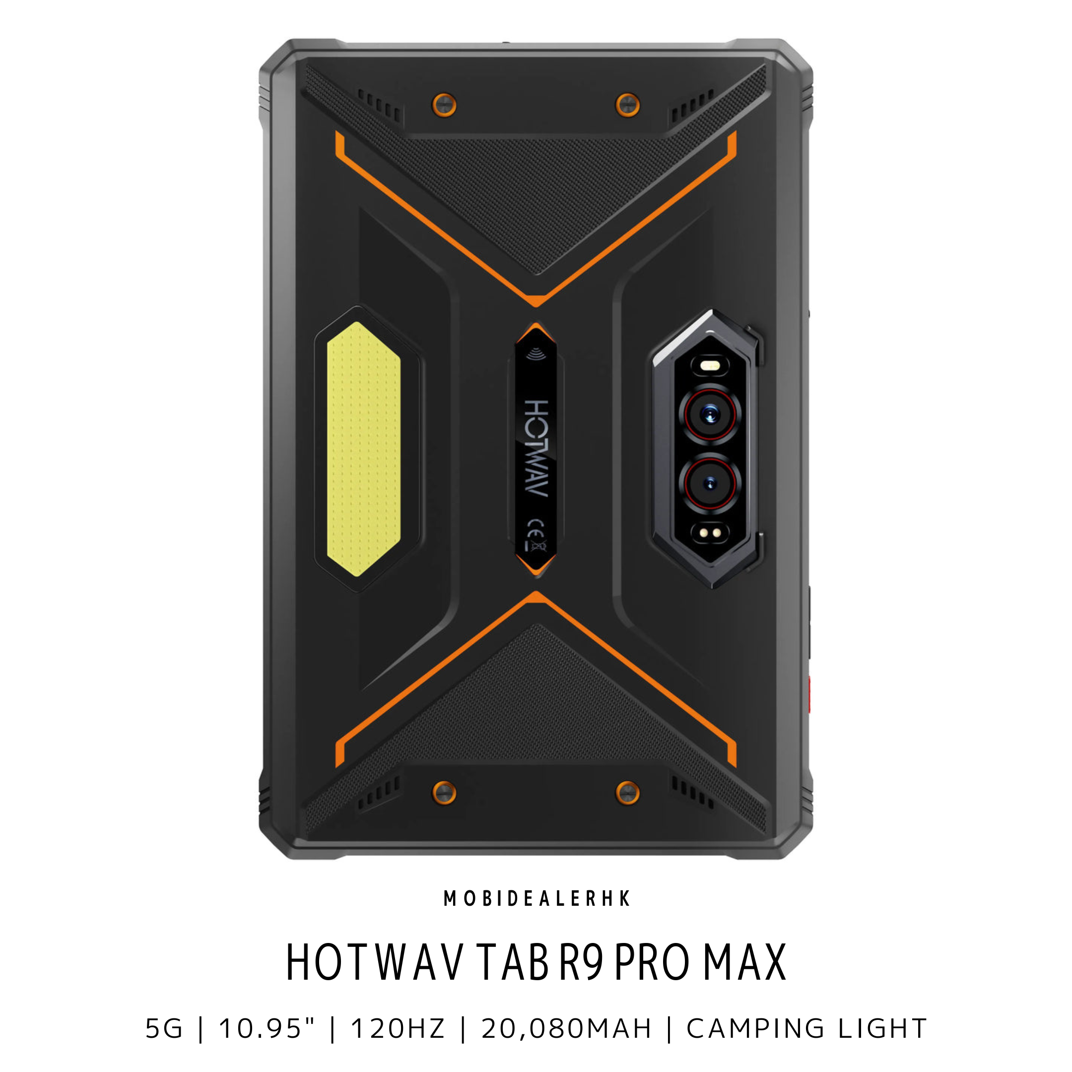 Hotwav Tab R9 Pro Max | 5G | 三防平板電腦 | 10.95" | 120Hz | 8+256Gb | 20080mAh | 露營燈