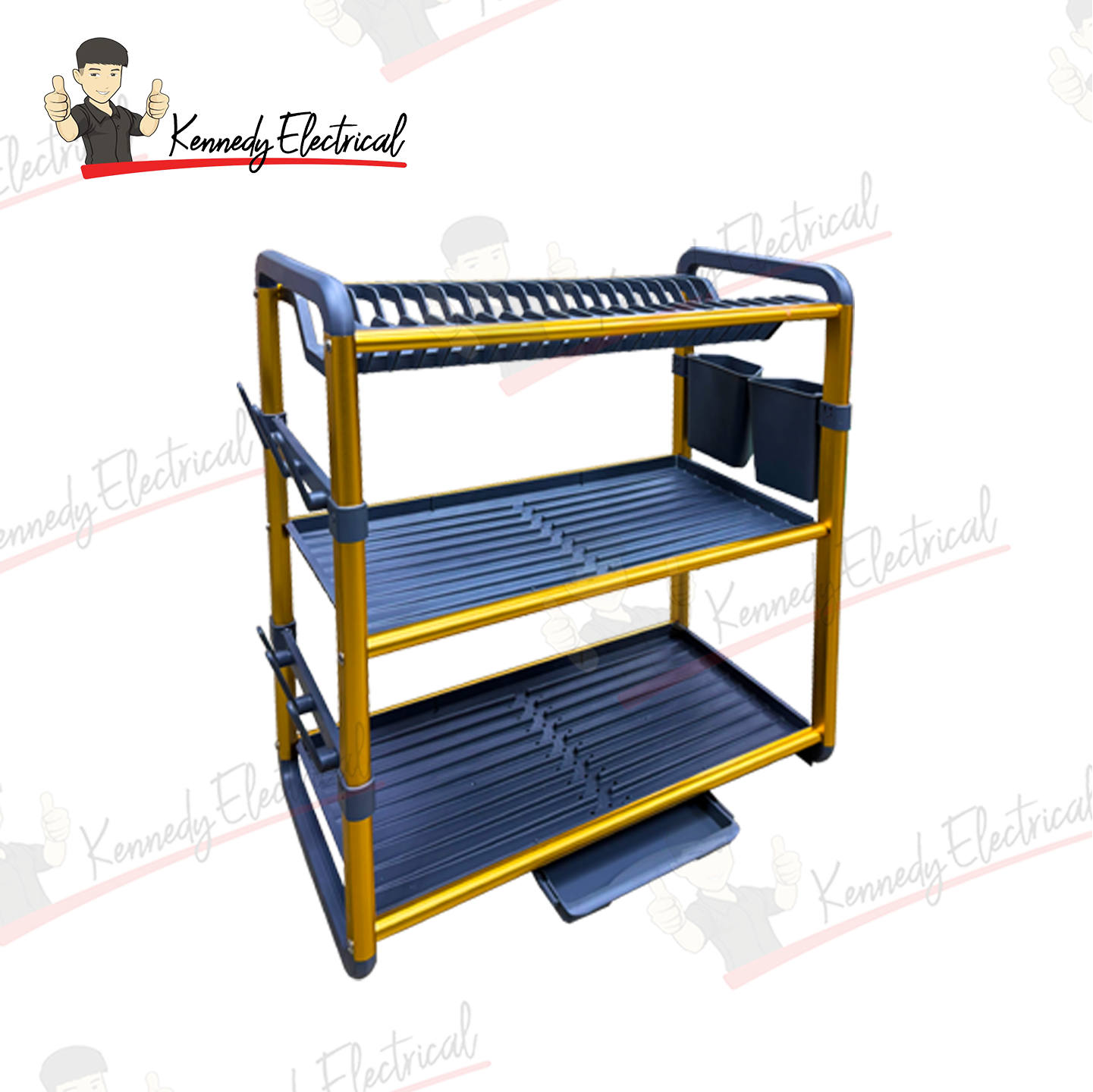 Sx840# Aluminium 3 Layer Gold Dish Rack R1-713