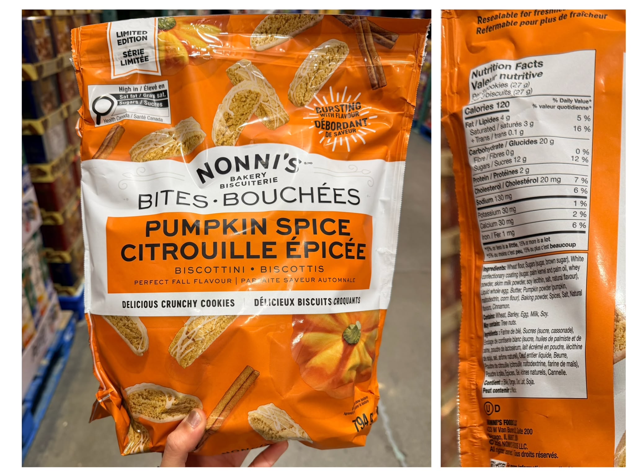 加拿大直送 🎃秋季限定🎃Nonni's 義式脆餅 （南瓜肉桂味）* 794g 