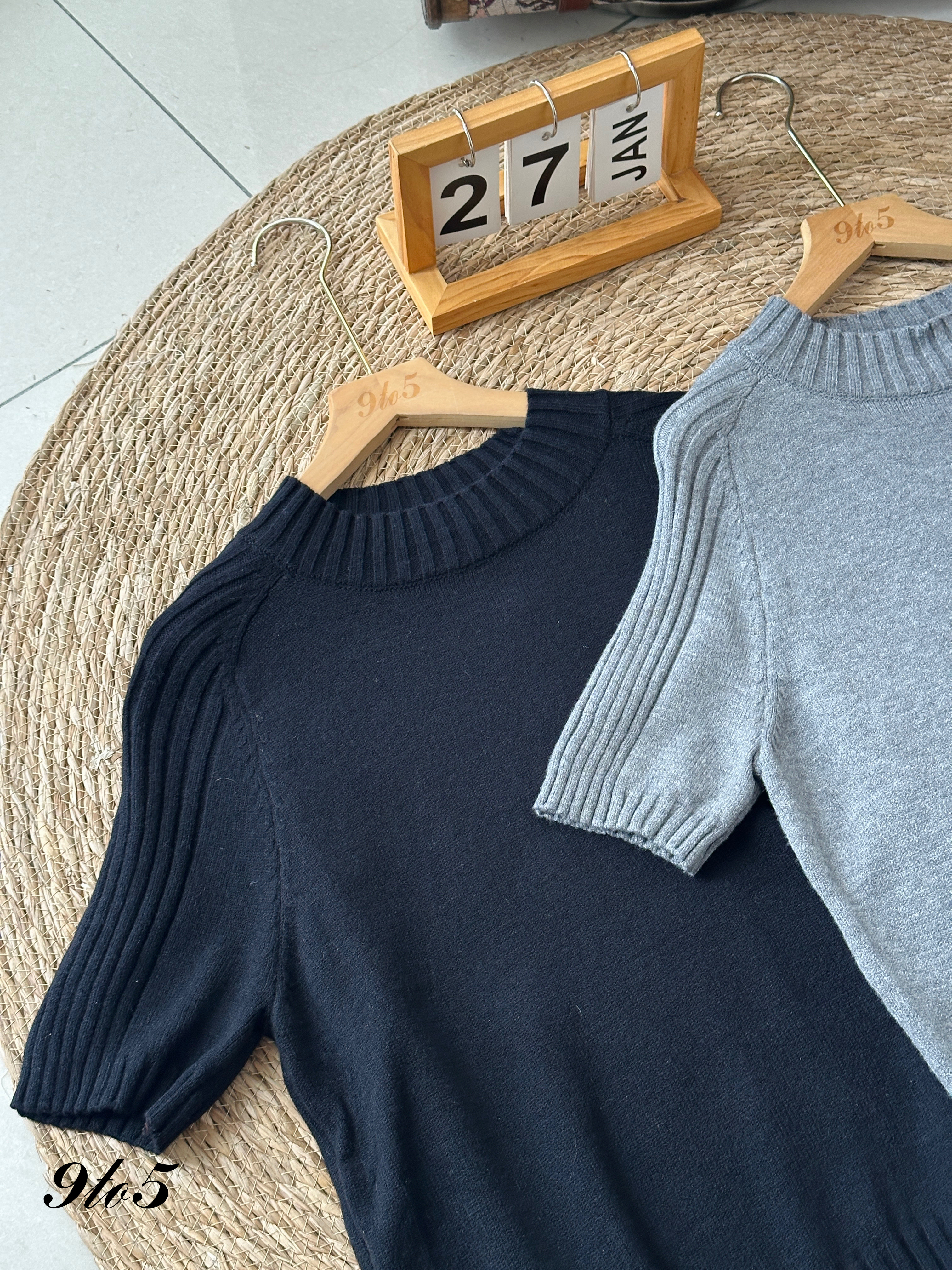 T3939 Round Neck Knit Top - 4 Colors