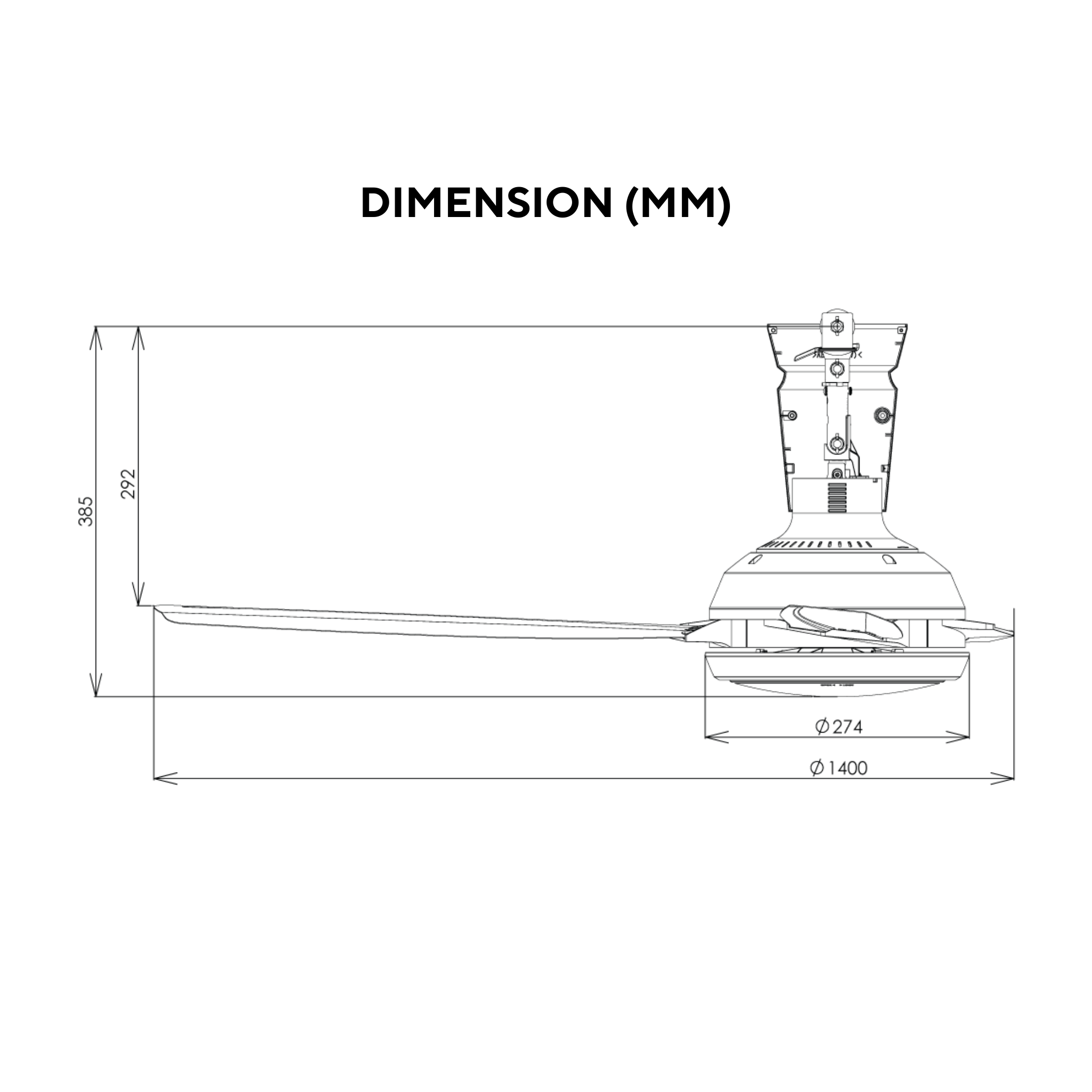 KDK 56" Ceiling Fan 4-Blade Grey (K14XZ-GY)