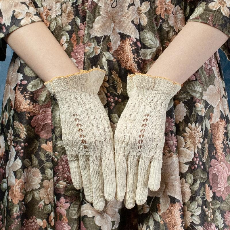 Vintage Crochet Wrist-Length Flare Driving Gloves (MT331)