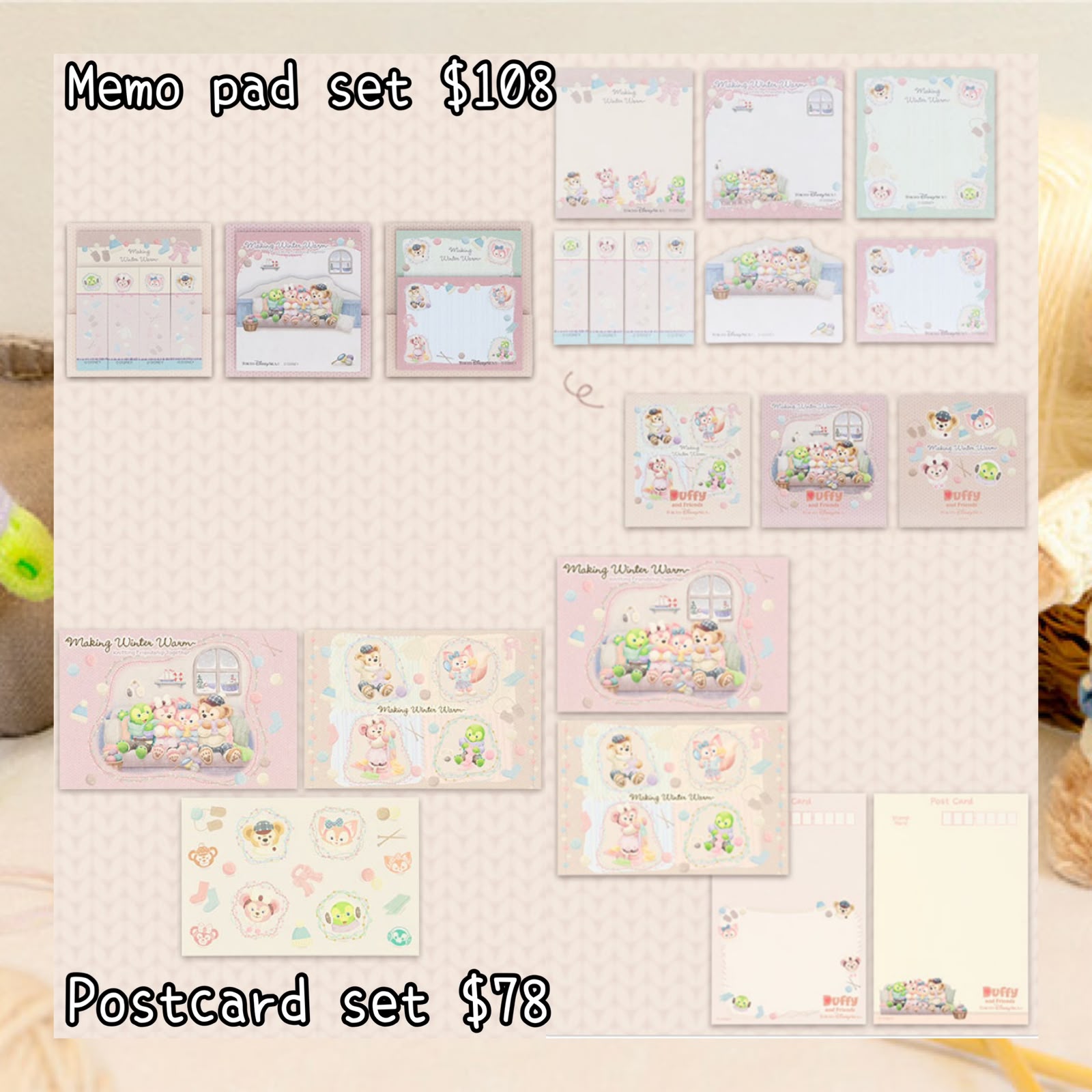 ：日本：2026 XMAS 東京迪士尼海洋限定 MAKING WINTER WARM 2/11 日本發賣 MEMO PAD SET POSTCARD SET