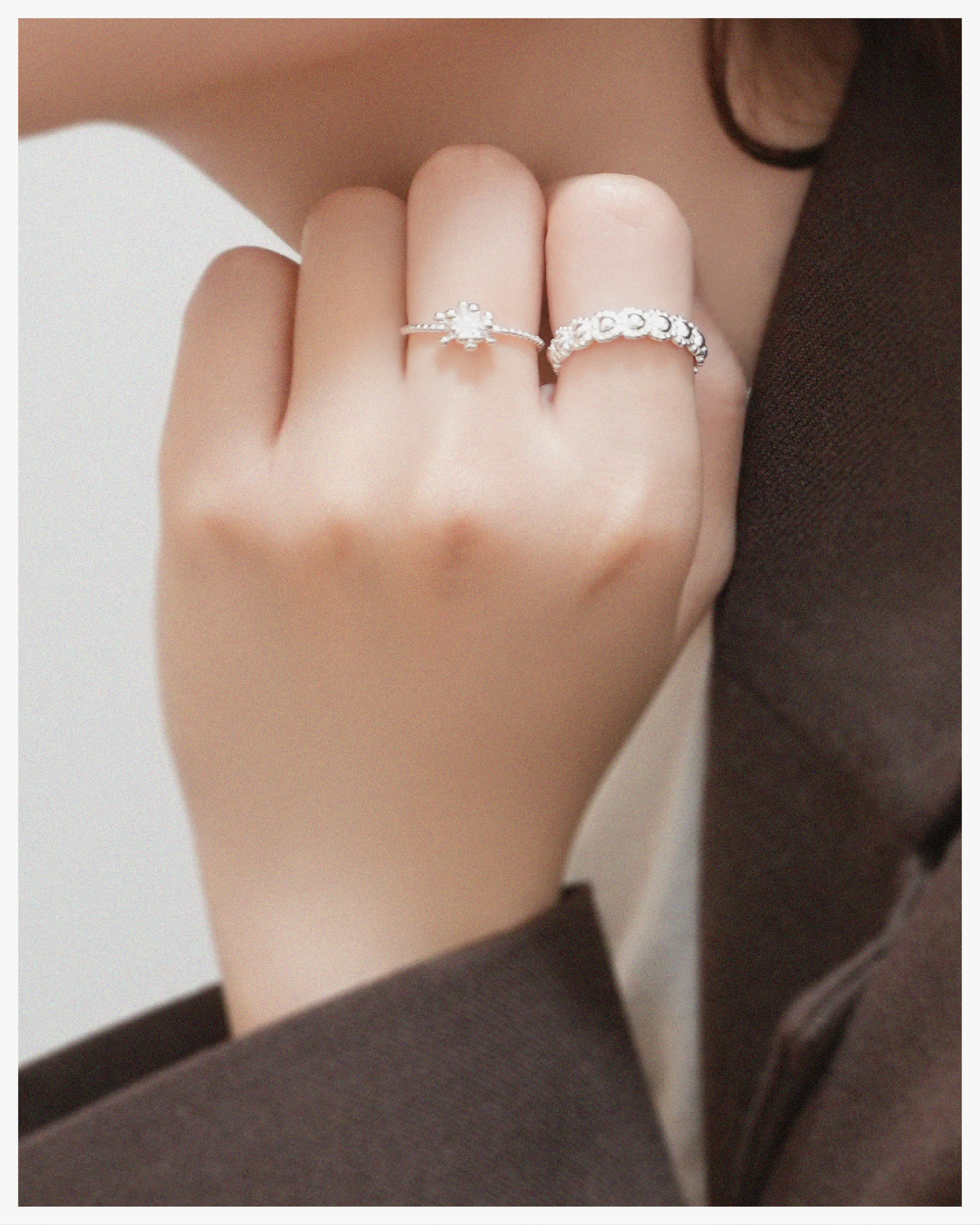 Cloud-Bead Heart Ring