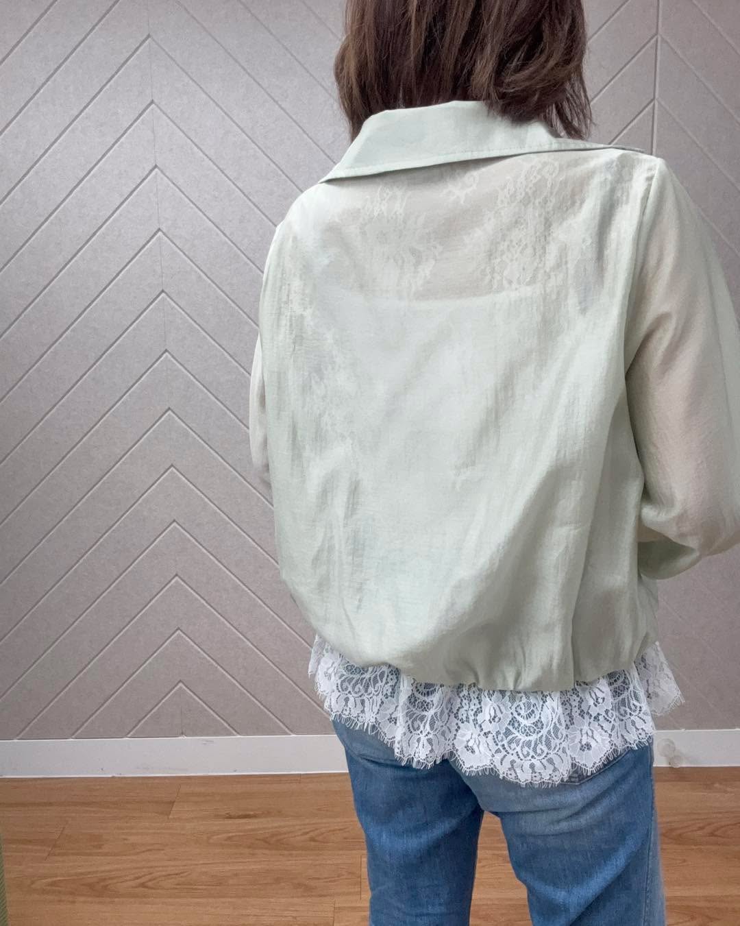 lace拼接假兩件恤衫