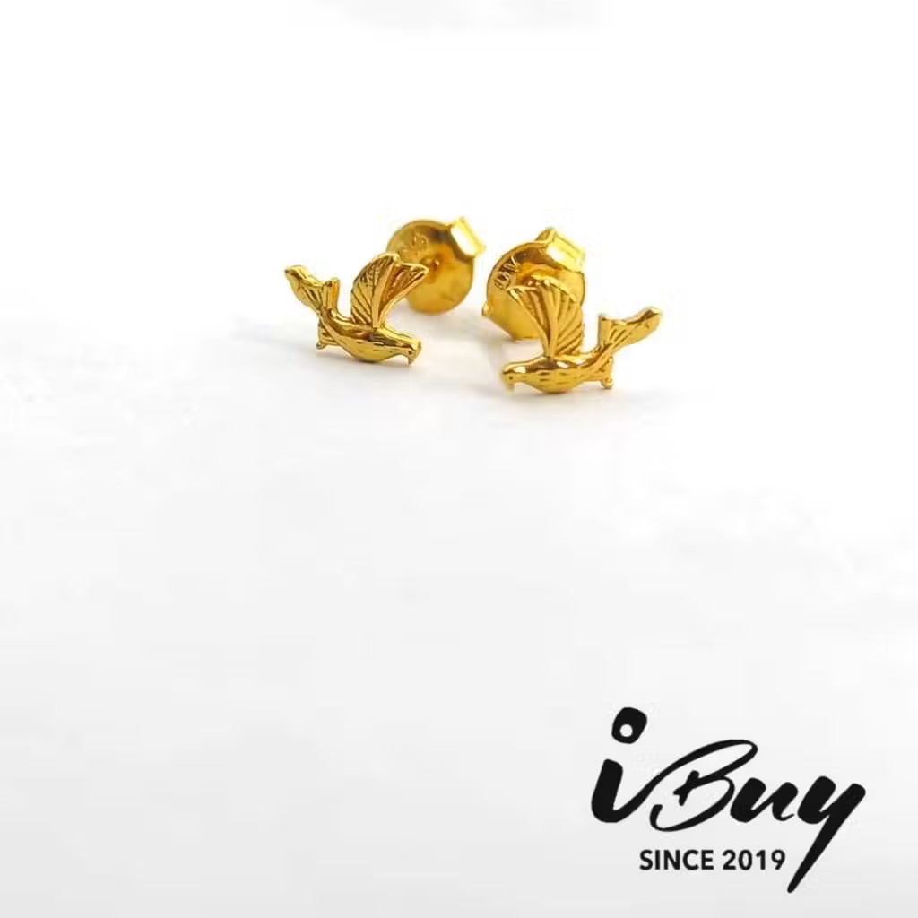 916 GOLD DOVE EARRING 916 金 金鸽子耳钉